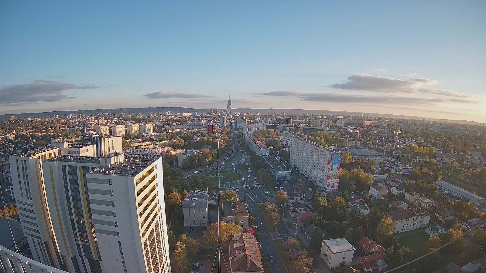 Widok z kamery Rondo Jana Pawła II w Rzeszowie